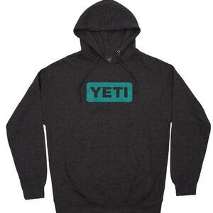 YETI  Badge Hoody Sweatshirt - Size Medium - Great Condition - Gray Teal